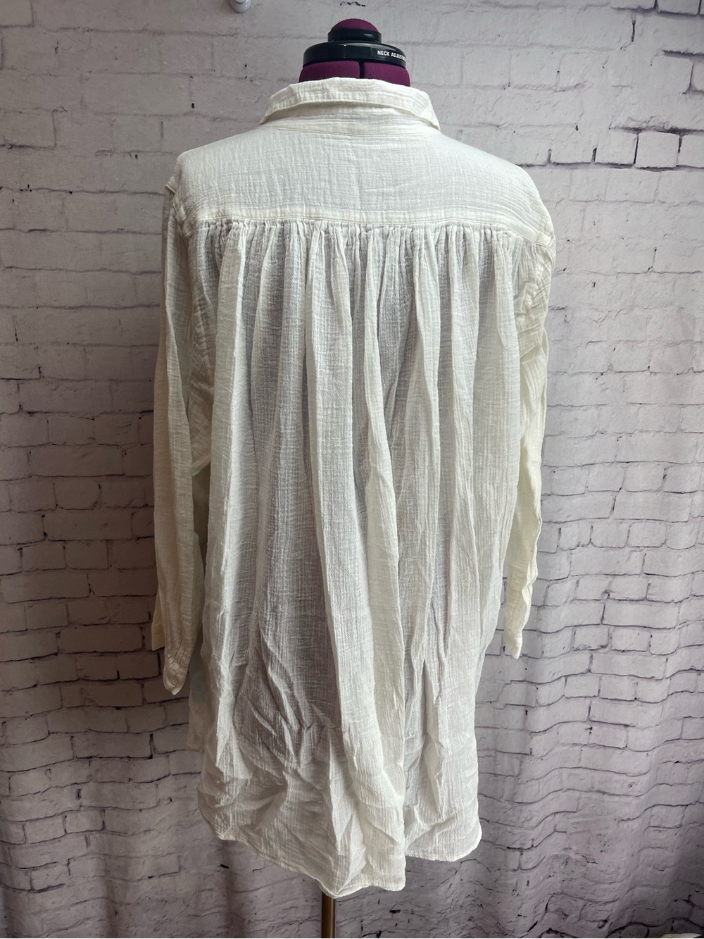 J Crew side Xl Henley beach tunic made of lightweight cotton gauze white - Picture 4 of 5